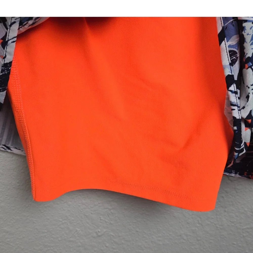 GapFit GTrack Running Shorts Abstract Print‎ Lined Neon Orange Womens M